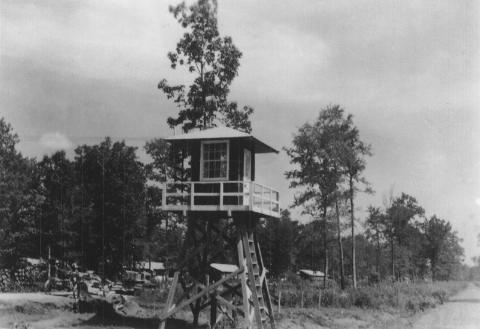 Internment camp guard tower, 1943