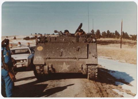 Roadblock at Wounded Knee, 1973