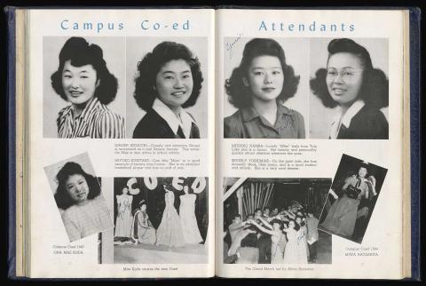 Yearbook pages, co-ed attendants, 1944
