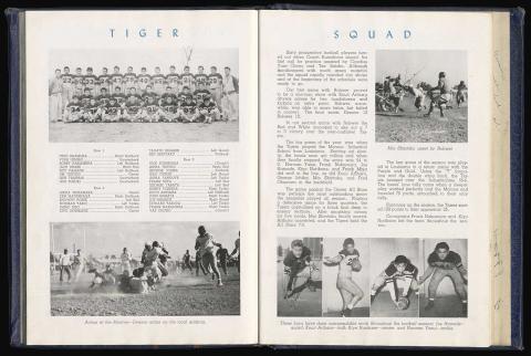 Yearbook pages, football team, 1944