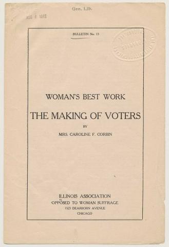 The Making of Voters, anti-suffrage pamphlet, 1912