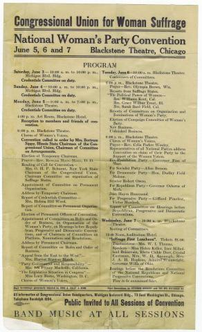 National Woman’s Party Convention program, 1916