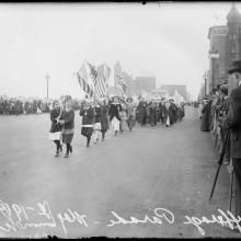 Suffragists marching on Michigan Avenue, 1914